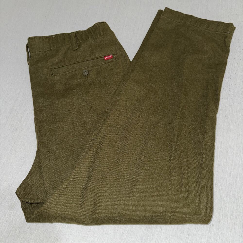 Levi's XX Chino EZ Pants Mens XL Green Relaxed Elastic Waist Casual EUC